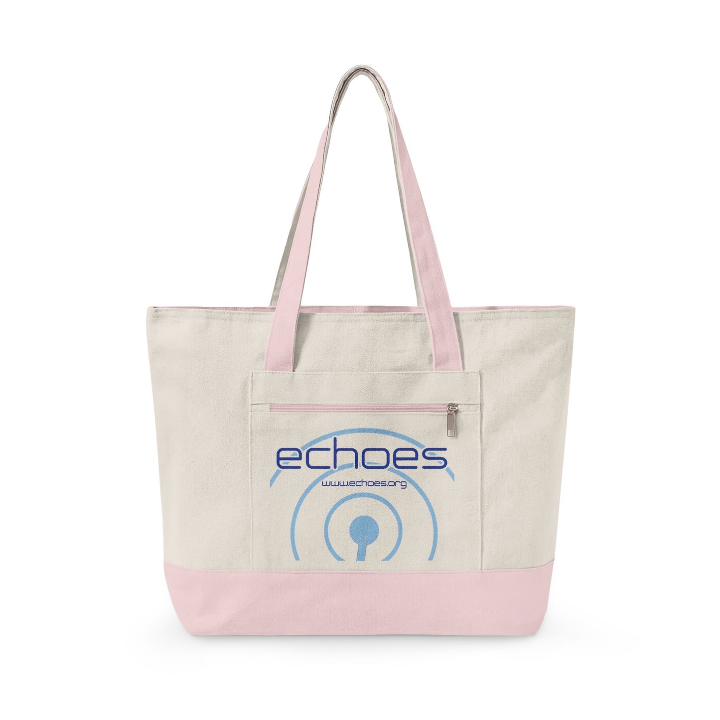 Echoes Zippered Canvas Tote