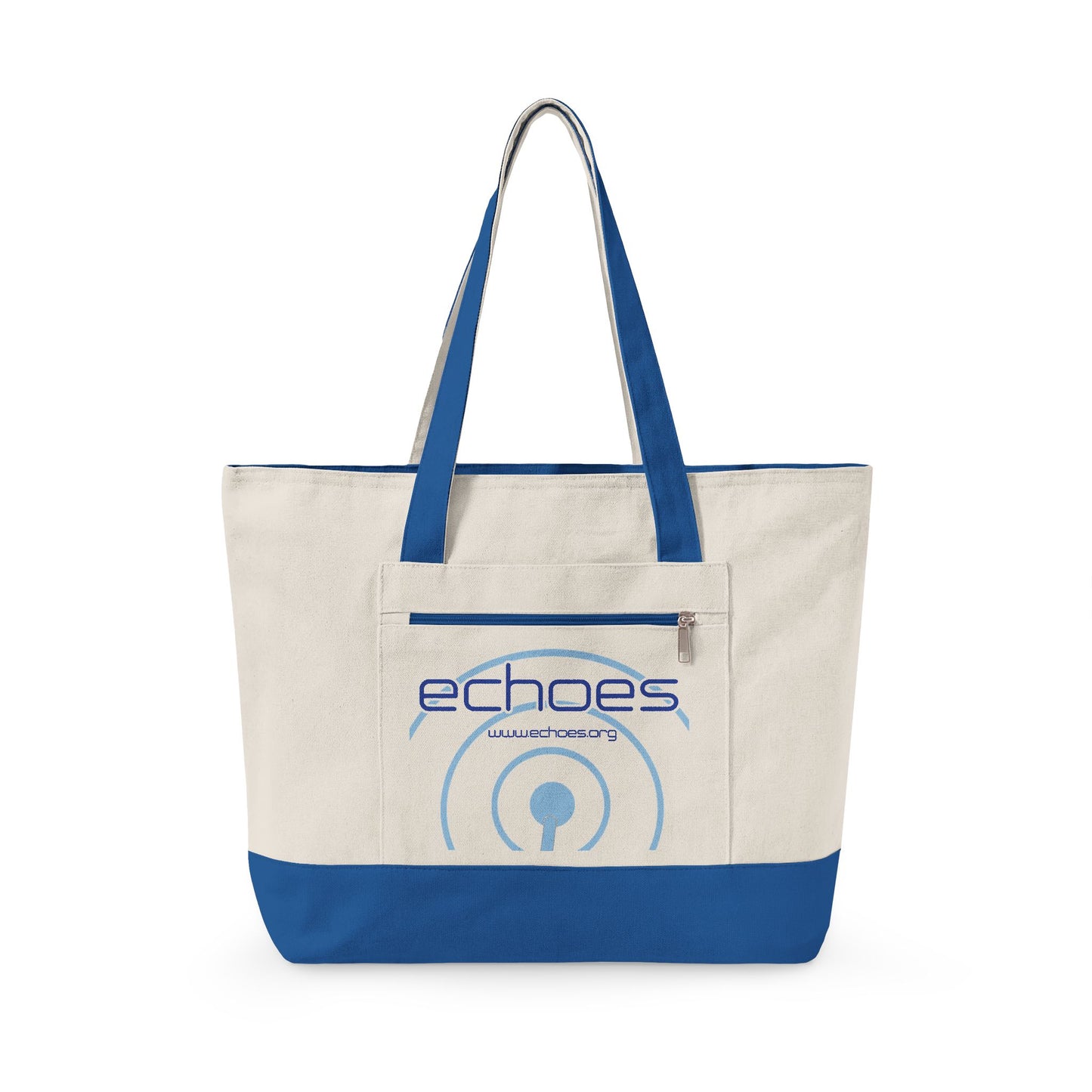 Echoes Zippered Canvas Tote