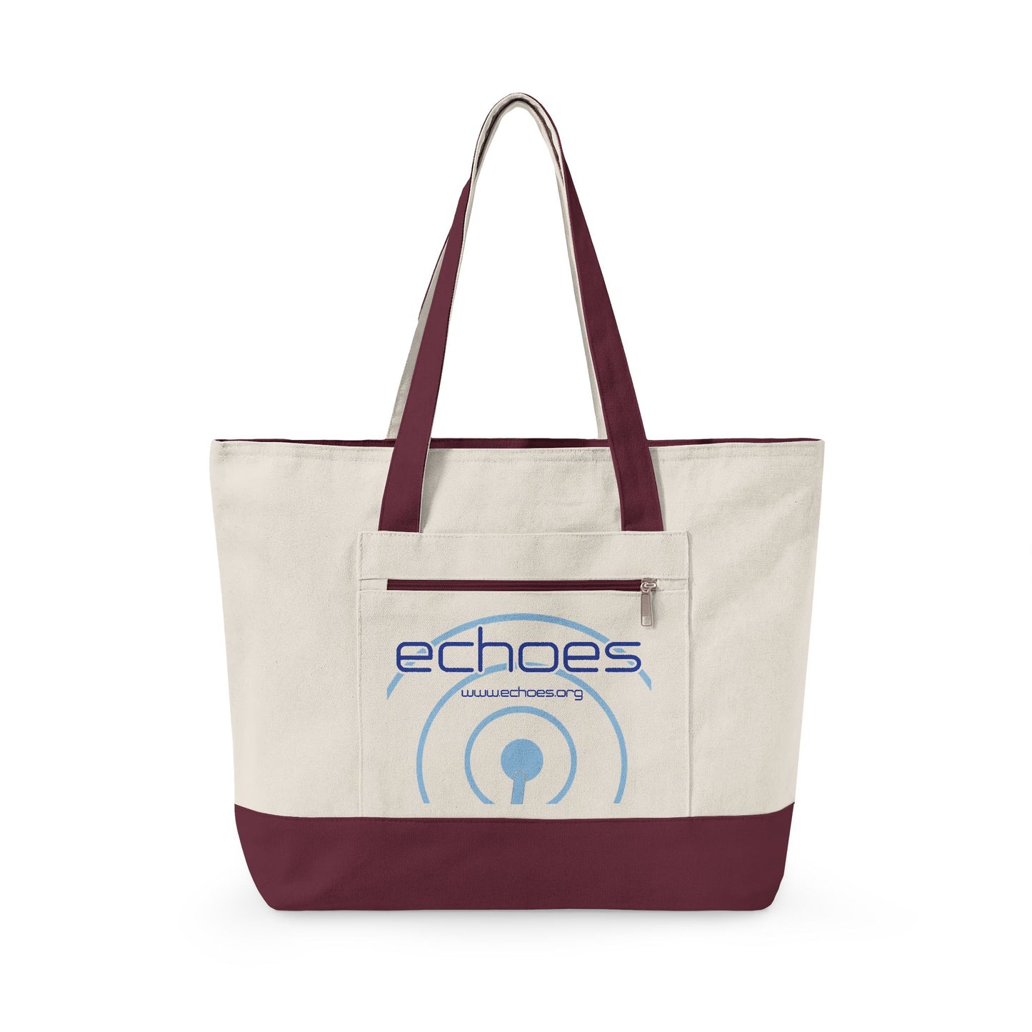Echoes Zippered Canvas Tote