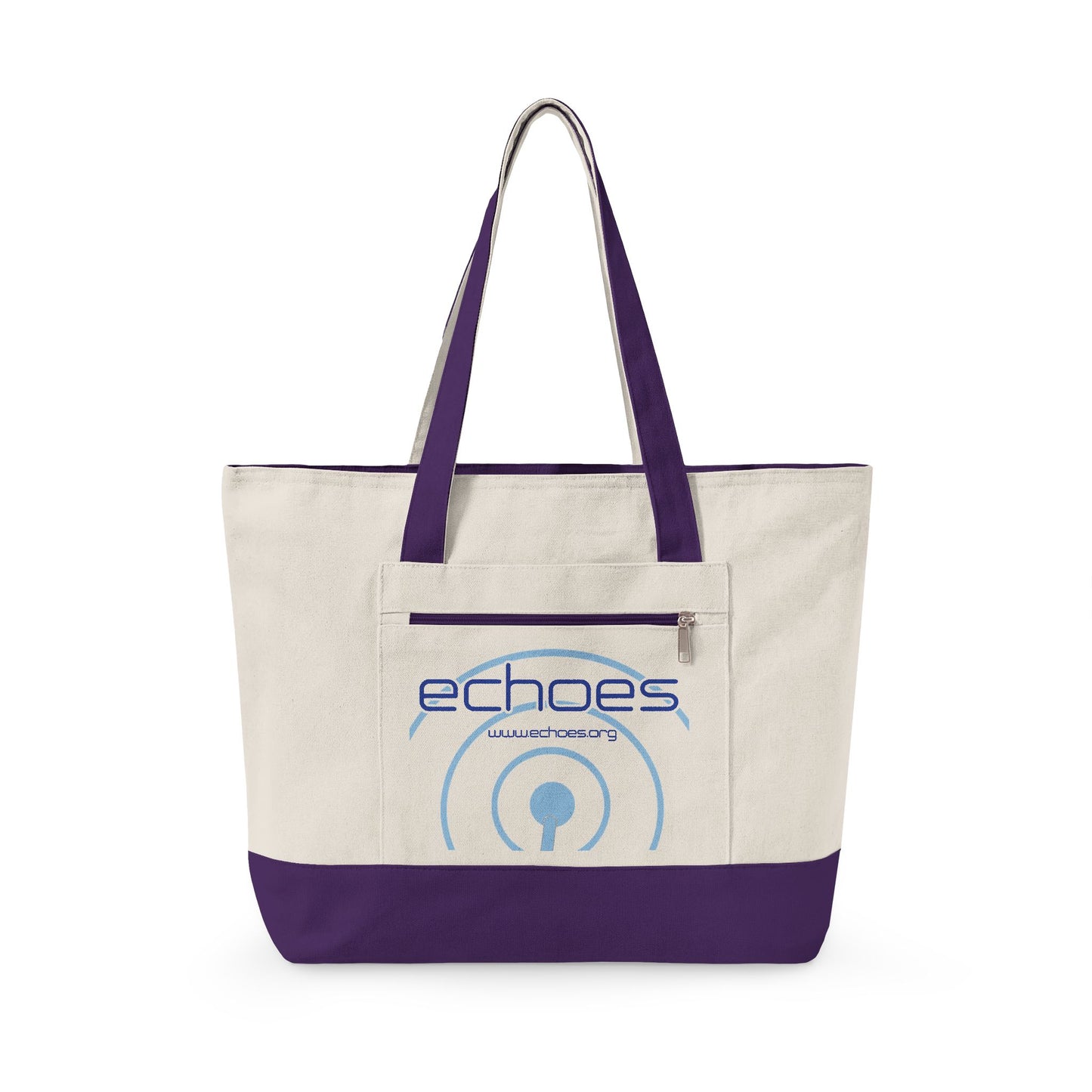 Echoes Zippered Canvas Tote