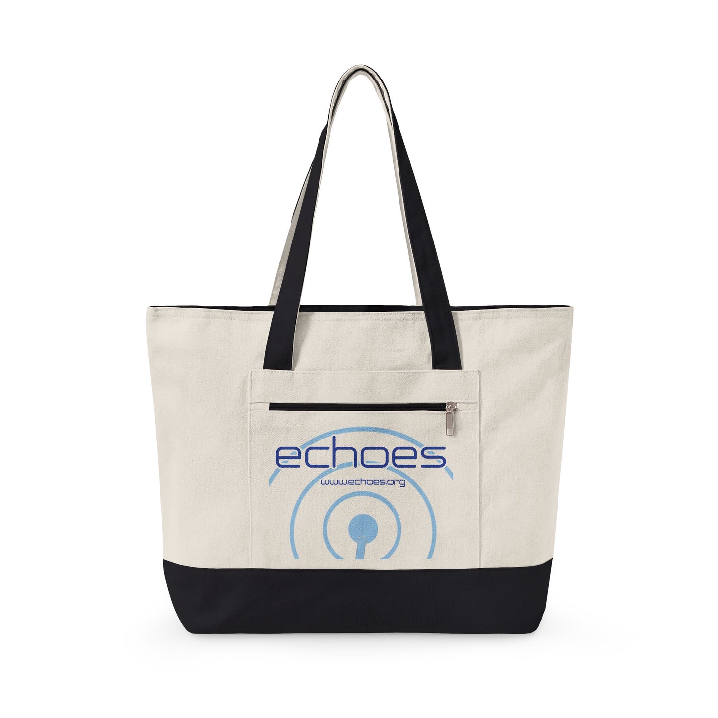 Echoes Zippered Canvas Tote