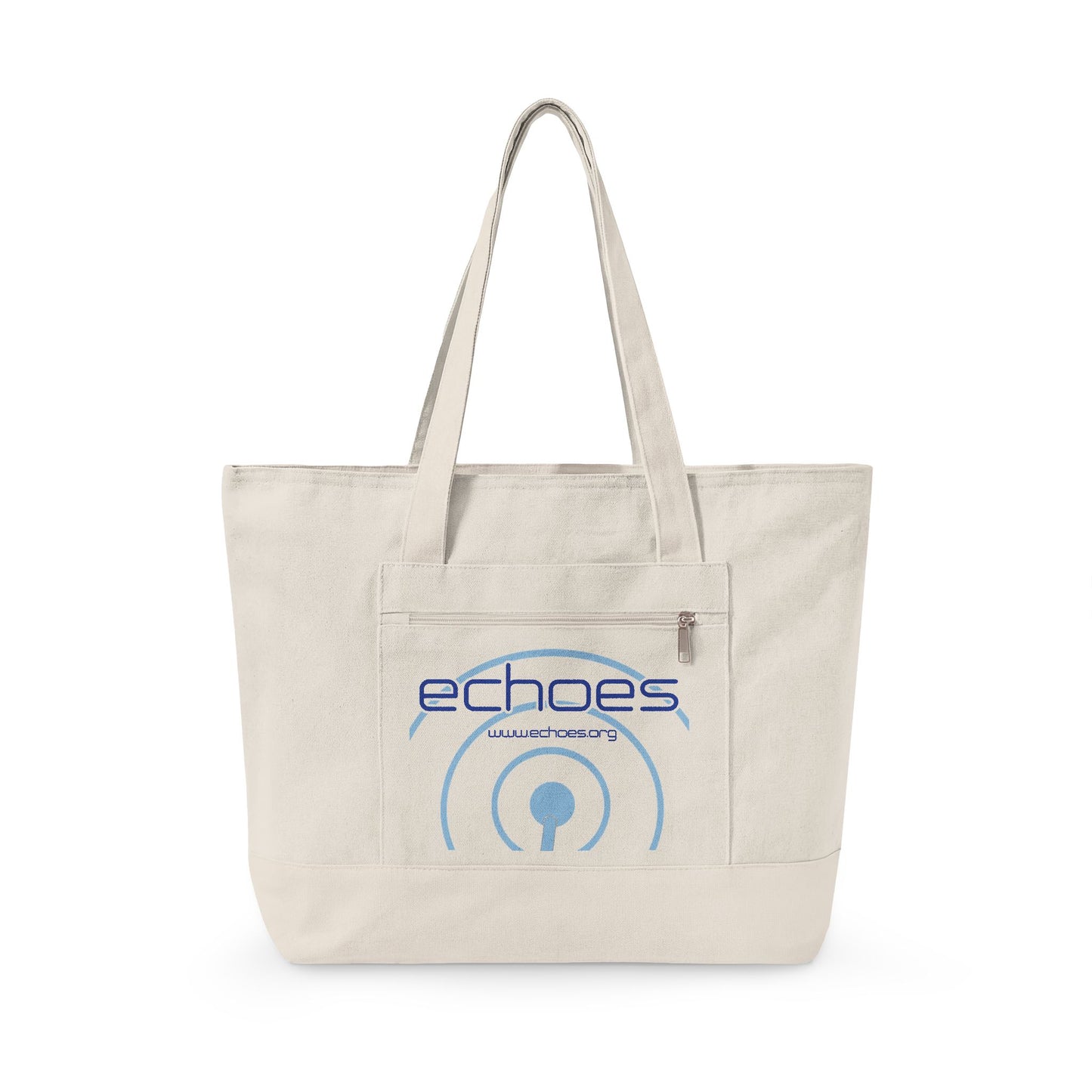 Echoes Zippered Canvas Tote