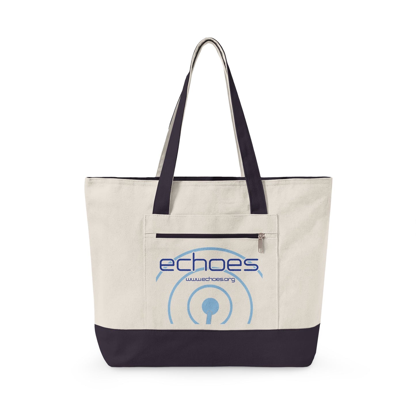 Echoes Zippered Canvas Tote