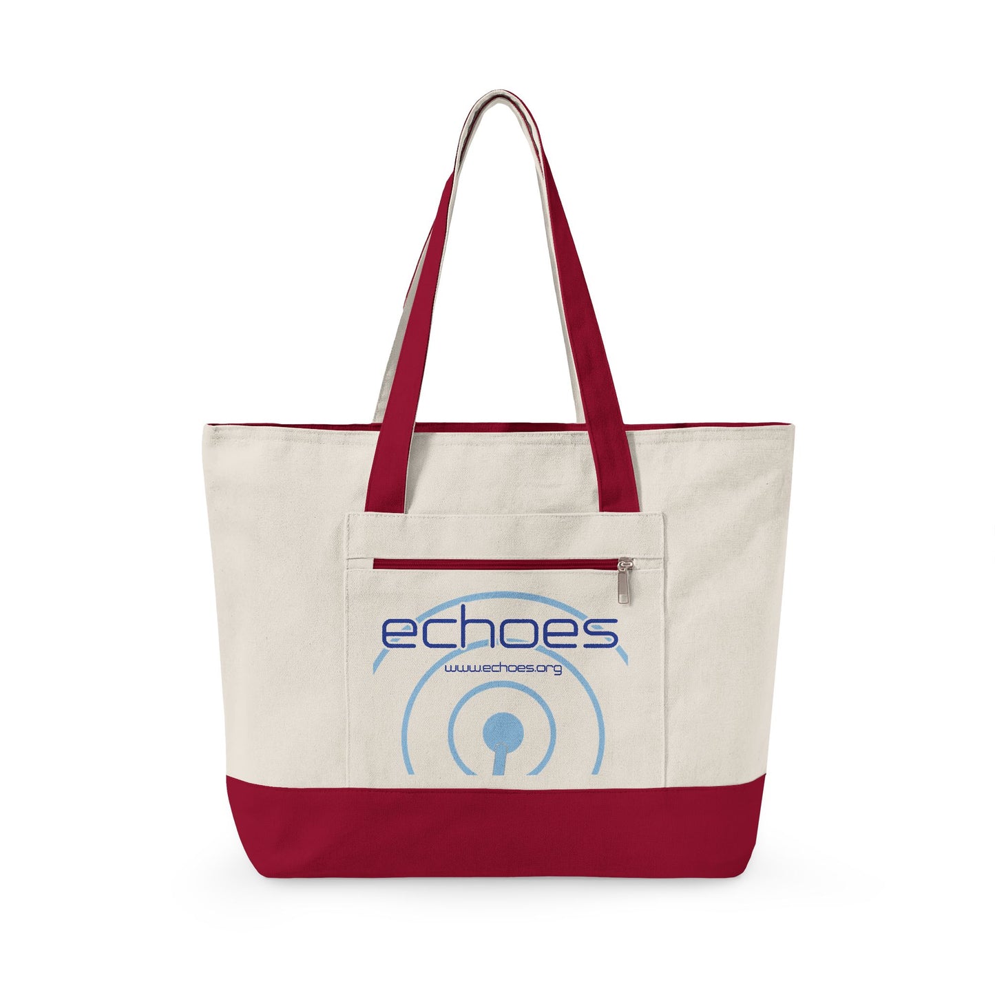 Echoes Zippered Canvas Tote